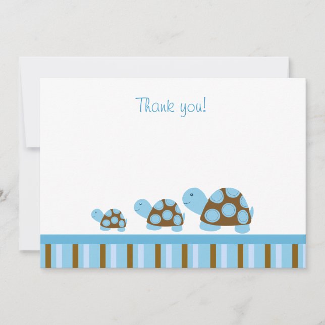 Mod Turtles (Blue) Flat Thank You notes (Front)