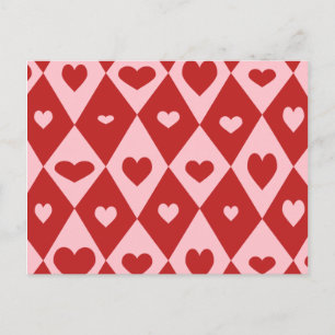 Mod Valentine Hearts Holiday Postcard