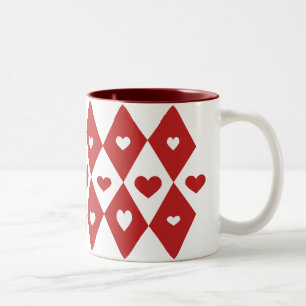 Mod Valentine Hearts Two-Tone Coffee Mug