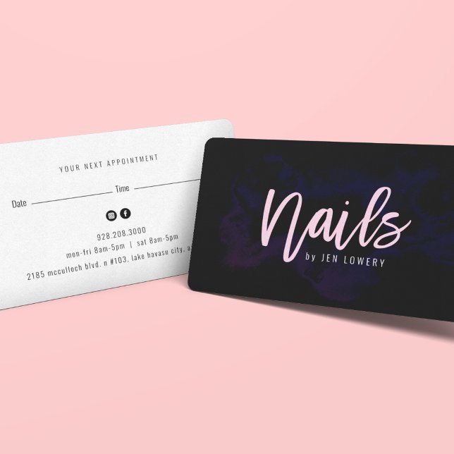 Mod Wash Nail Salon Appointment Business Card (Creator Uploaded)