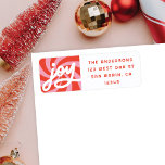 Mod Wavy Groovy Christmas Pink Red Return Address Return Address Label<br><div class="desc">This fun and festive holiday return address label features a red and pink retro background and modern typography. This label coordinates with our Mod Wavy Groovy holiday photo cards. The colours are customisable by using the editor tool.</div>