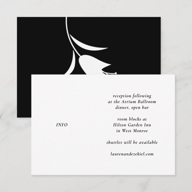 MOD WHITE TULIP WEDDING ENCLOSURE CARD (Front/Back)