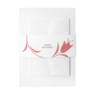 MOD WHITE TULIP WEDDING INVITATION BELLY BAND