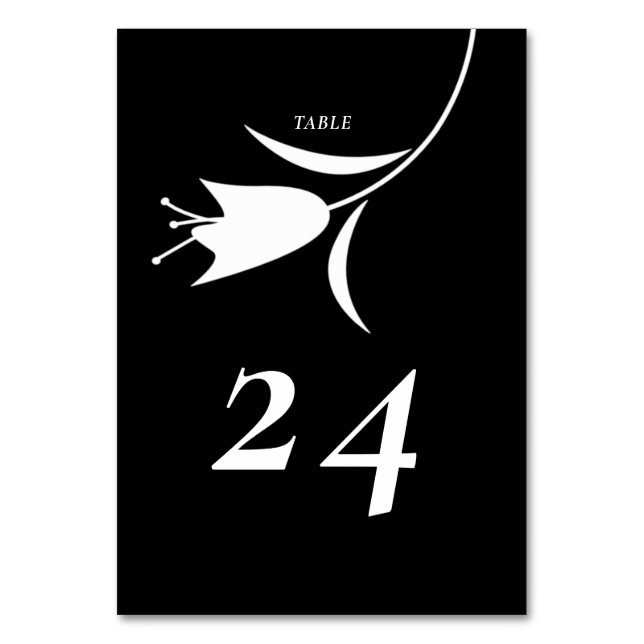 MOD WHITE TULIP WEDDING TABLE NUMBER (Front)