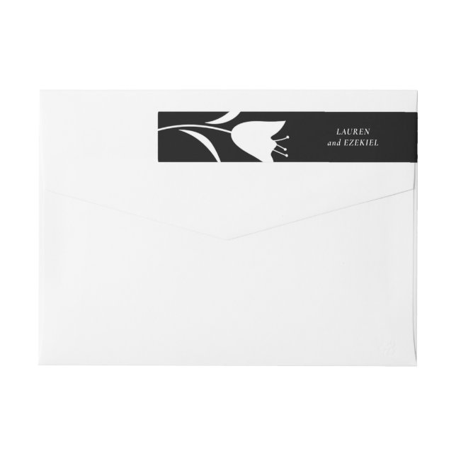 MOD WHITE TULIP WEDDING WRAP AROUND LABEL (Back)