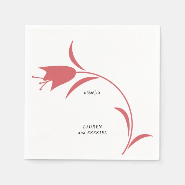 MOD WINE TULIP WEDDING NAPKIN (Front)