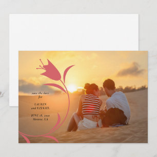 MOD WINE TULIP WEDDING SAVE THE DATE INVITATION