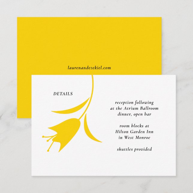 MOD YELLOW TULIP WEDDING ENCLOSURE CARD (Front/Back)