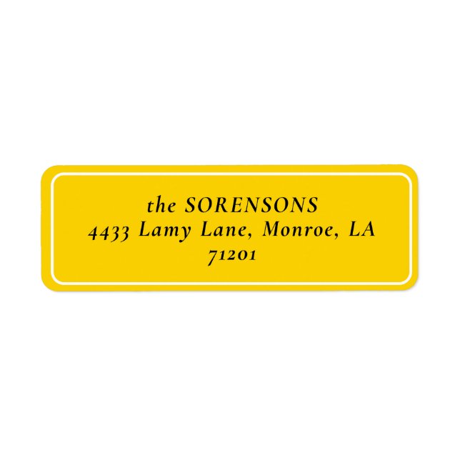 MOD YELLOW TULIP WEDDING Return Address Label (Front)