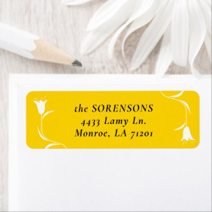 MOD YELLOW TULIP WEDDING Return Address Label