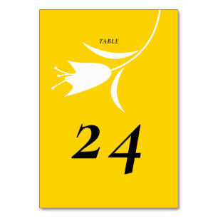 MOD YELLOW TULIP WEDDING TABLE NUMBER