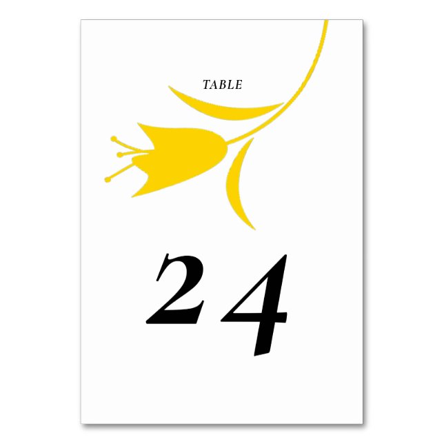 MOD YELLOW TULIP WEDDING TABLE NUMBER (Front)