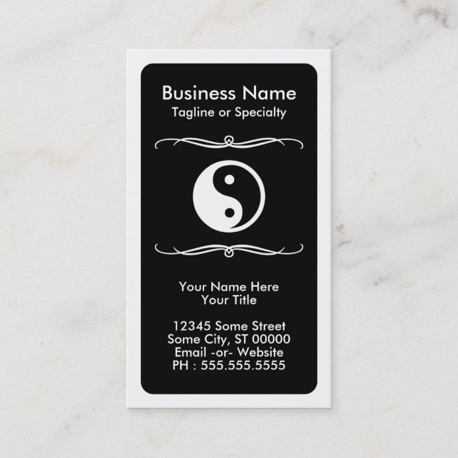 mod yin yang (colour customisable) business card (Front)