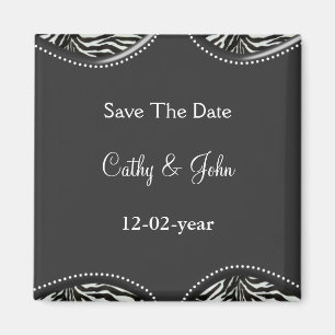 mod zebra print Save the date magnet
