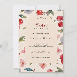 Moda Coquette Cherry en una gran ducha de novia Invitation