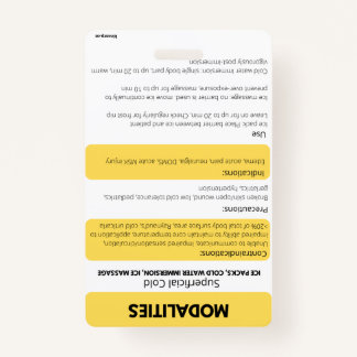 Modalities (Hot/Cold) Badge Card Reference  ID Badge