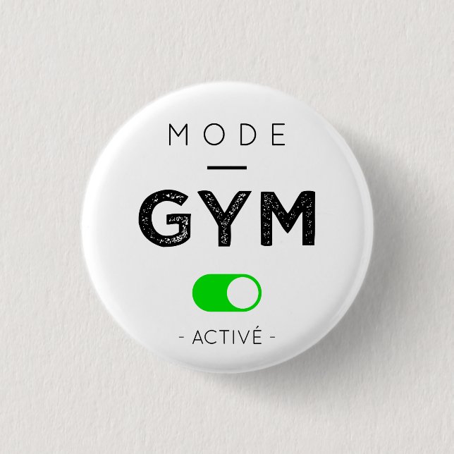 Mode gym active 3 cm round badge (Front)