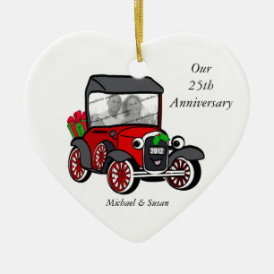 Model A Photo Christmas Ceramic Ornament