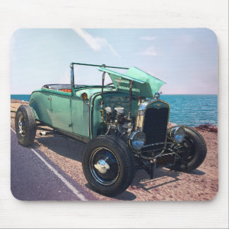 Model A roadster hot rod by the ocean Mouse Pad