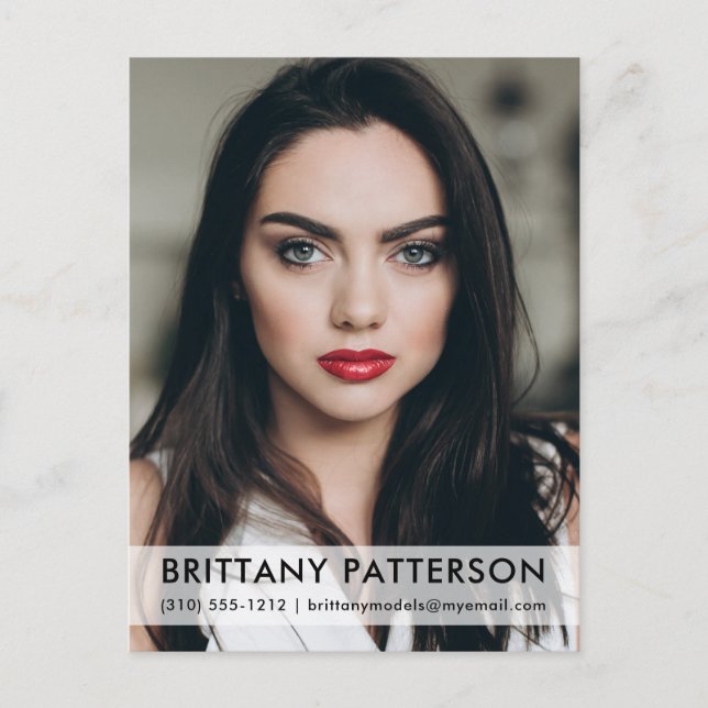 Model Actor 1 Photo Comp Card Postcard Wht (Front)