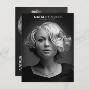 Model Actor 2 Sided 2 Photo Promotional Template Postcard
