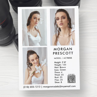 Model Actor 3 Photo Pro Comp Card Your QR Code