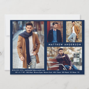 Model Actor 4 Photo - Blue Front Comp Card