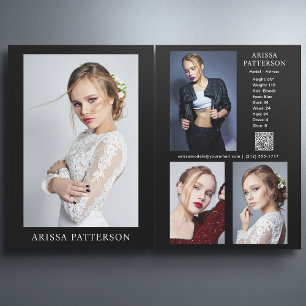 Model Actor 5x7 Comp SED Card QR 4 Photo 2 Sided