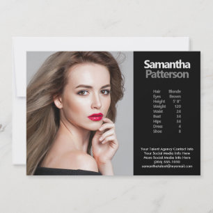 Model Actor 5x7 Comp Zed Card 1 Photo Template