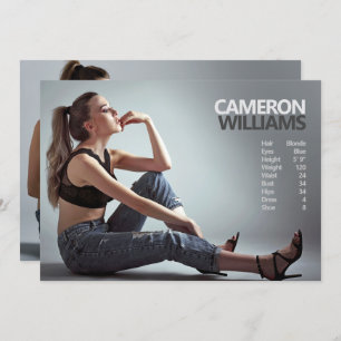 Model Actor 5x7 Comp Zed Card Double Sided