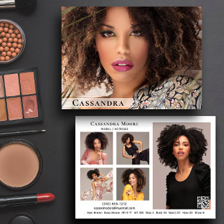 Model Actor 6 Photo Two Sided Comp Card Template