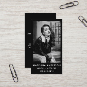 Model Actor Black and White Photo Professional Business Card