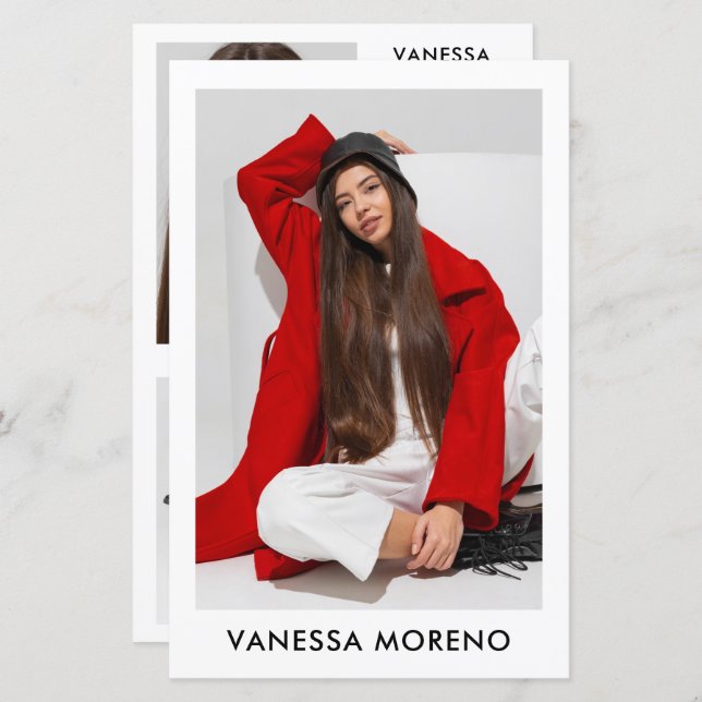 Model Actor Comp Card 4 Photo 2 Sided White Flyer (Front/Back)