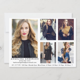 Model Actor Comp Card Wht - 5 Photos
