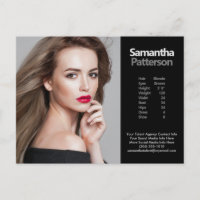 Model Actor Comp PostCard 1 Photo Template