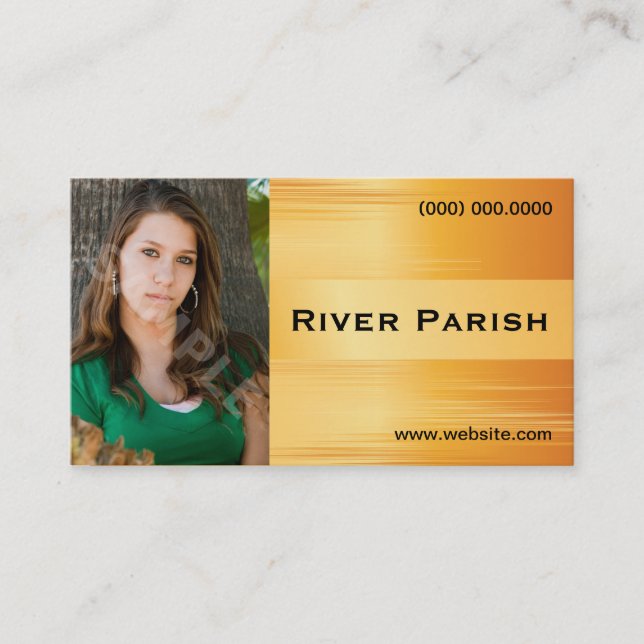 Model Actor Headshot Business Card Metallic (Front)