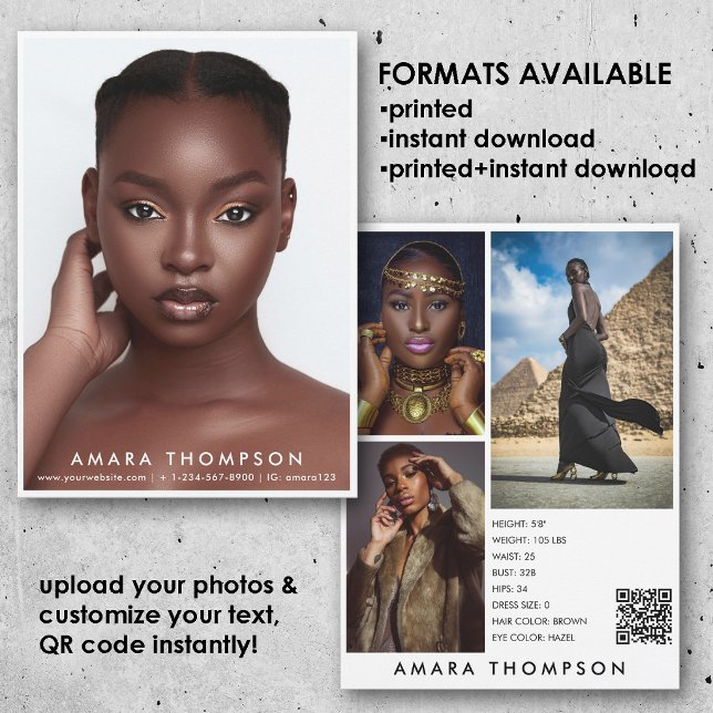 Model Actor Modeling Comp Card 4 Photo QR Code (Model Actor Modeling Comp Card 4 Photo QR Code)