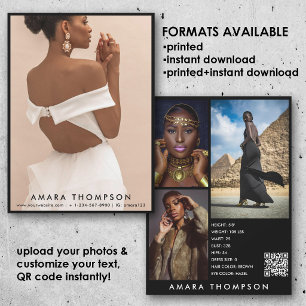 Model Actor Modelling Comp Card 4 Photo QR Code