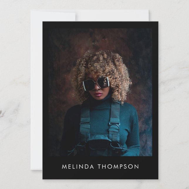 Model Actor Modelling Comp Card 5 Photo Black (Front)