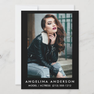 Model Actor Photo Card Black