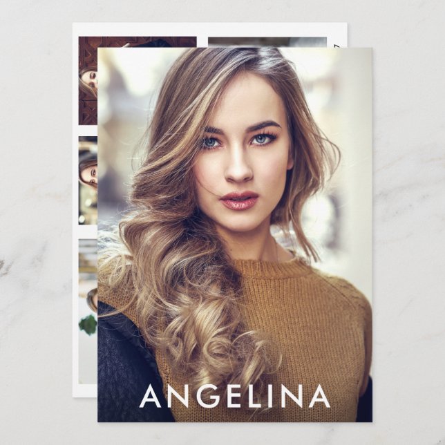 Model Actor Photo Pro Comp Card - 5 Photo Back W (Front/Back)