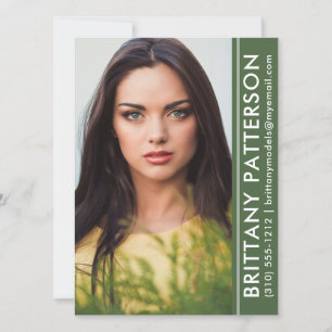 Model Actor Photo Pro Comp Card Green
