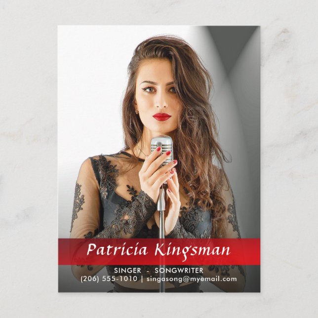 Model Actor Singer Songwriter Photo Comp Zed Card (Front)