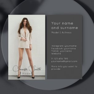 Model Actress add your own photo Business Card