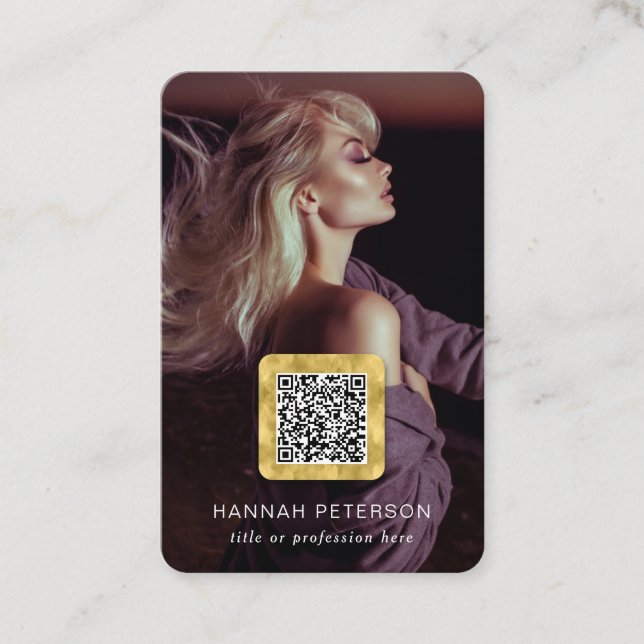 Model artist performance singer Photos QR code Business Card (Front)