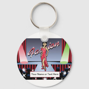 Model - Female Cartoon by PrintedPerfection.com  Key Ring
