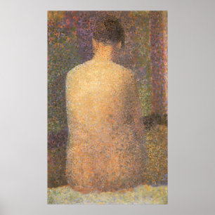 Model From Behind by Georges Seurat, Vintage Art Poster