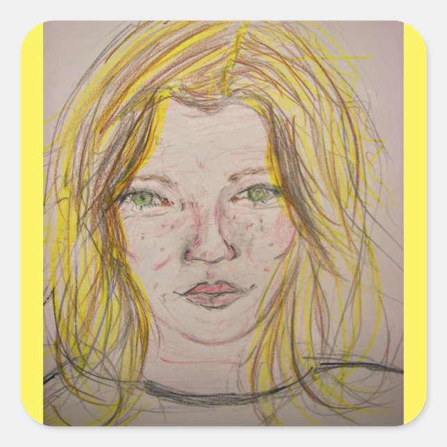 Model Girl  Square Sticker (Front)