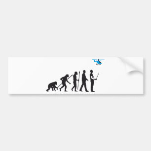Model helicopter remote control evolution bumper sticker
