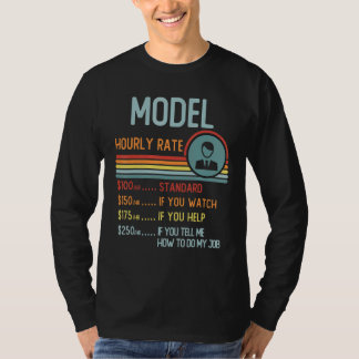 Model Hourly Rate T-Shirt Retro Job Title
